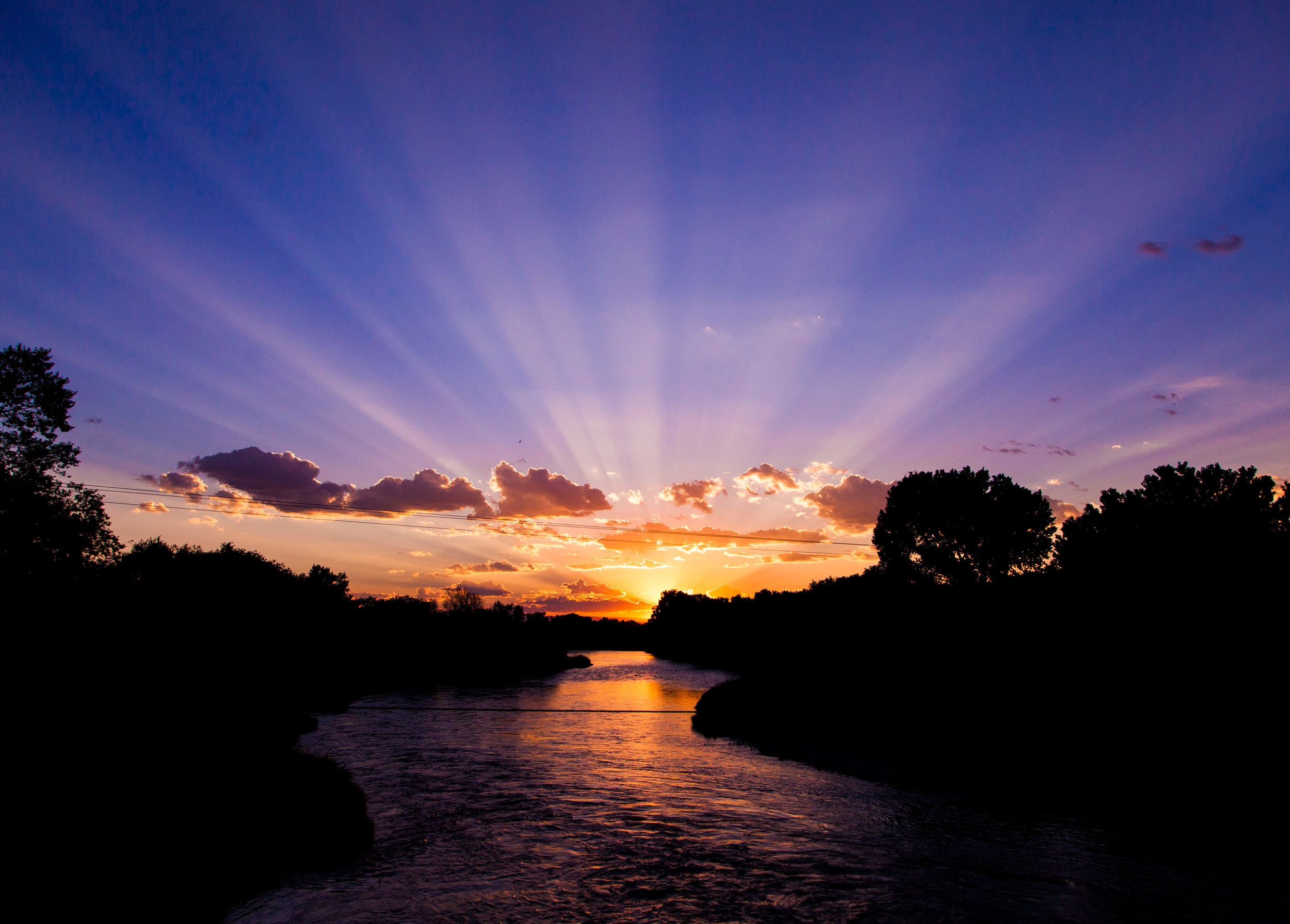 Orange Sunset and River
